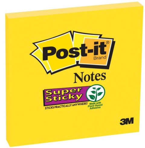 Bloczek samoprzylepny SUPER STICKY 654-S 76X76MM, 1X90kartek, żółty 3M Post-It 3M Bloczek samoprzylepny SUPER STICKY 654-S 76X76MM, 1X90kartek, żółty 3M Post-It 3M