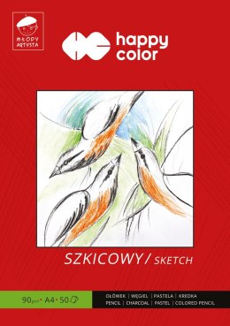 Blok szkicowy Młody Artysta, A4, 50 ark, 90g, Happy Color HA 3709 2030-M50 Happy Color