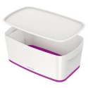 Pojemnik MyBox mały z pokrywką, biało-fioletowy 52291062 LEITZ Leitz