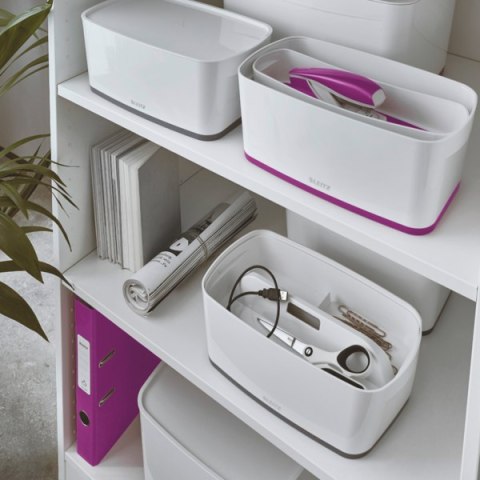 Pojemnik MyBox mały z pokrywką, biało-fioletowy 52291062 LEITZ Leitz Pojemnik MyBox mały z pokrywką, biało-fioletowy 52291062 LEITZ Leitz