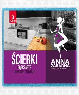 ANNA ZARADNA Ściereczka gąbczasta (3 szt.) PS-1002 Anna Zaradna