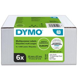 Etykiety DYMO różnego przeznaczenia - 57 x 32 mm, biały - VALUE PACK 6 szt. 2093094 Dymo