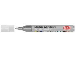 Marker akrylowy, fibrowa końcówka okrągła 2-5mm, srebrny TO-402 Toma Toma