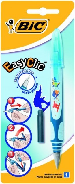 Pióro wieczne BIC Easy Clic Decor dla chłopców niebieski Blister 1szt, 8794095 Bic