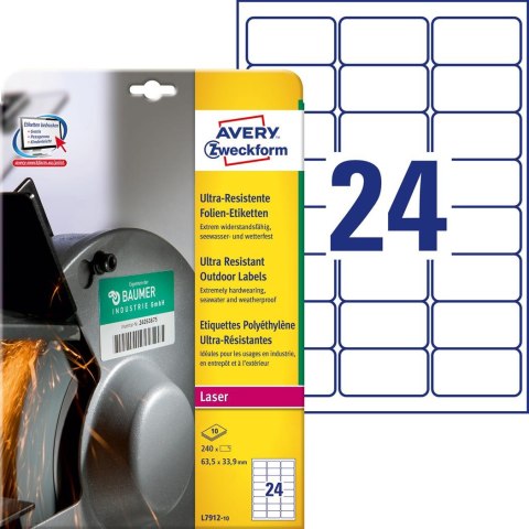 Etykiety UltraResistant L7912-10 63,5x33,9 10ark polietylenowe Avery Zweckform Avery Zweckform Etykiety UltraResistant L7912-10 63,5x33,9 10ark polietylenowe Avery Zweckform Avery Zweckform