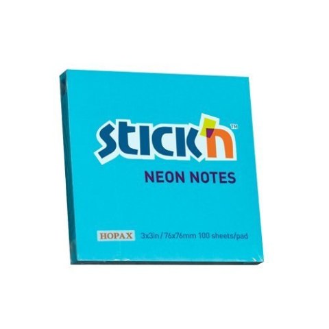 Bloczek STICKN 76x76mm niebieski neonowy 100k 21209 STICKN StickN Bloczek STICKN 76x76mm niebieski neonowy 100k 21209 STICKN StickN