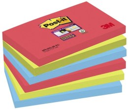 Bloczek samoprzylepny POST-IT_ Super Sticky (655-6SS-JP), 127x76xmm, 6x90 kart., energiczne kolory Post-It 3M