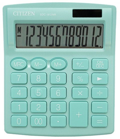 Kalkulator biurowy CITIZEN SDC-812NRGRE, 12-cyfrowy, 127x105mm, zielony CITIZEN Kalkulator biurowy CITIZEN SDC-812NRGRE, 12-cyfrowy, 127x105mm, zielony CITIZEN