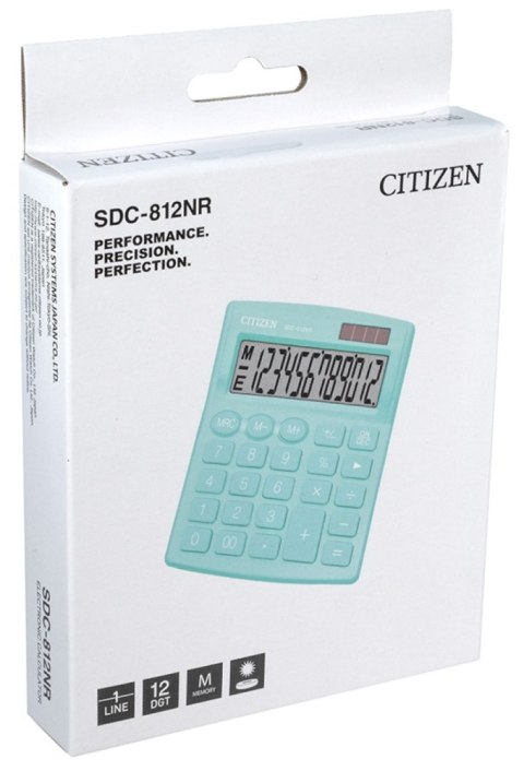 Kalkulator biurowy CITIZEN SDC-812NRGRE, 12-cyfrowy, 127x105mm, zielony CITIZEN Kalkulator biurowy CITIZEN SDC-812NRGRE, 12-cyfrowy, 127x105mm, zielony CITIZEN
