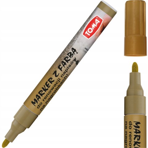 Marker olejowy do nagrobków, końcówka 2,5mm, złoty TO-448 Toma (X) Toma