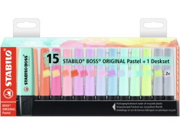 Zakreślacz STABILO BOSS Pastel podstawka 15 szt 7015-02-5 Stabilo