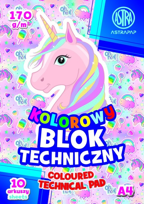 Blok kolorowy barwiony w masie ASTRAPAP A4 170g 10 ark BS&Unicorn, 106021006 Astra Blok kolorowy barwiony w masie ASTRAPAP A4 170g 10 ark BS&Unicorn, 106021006 Astra