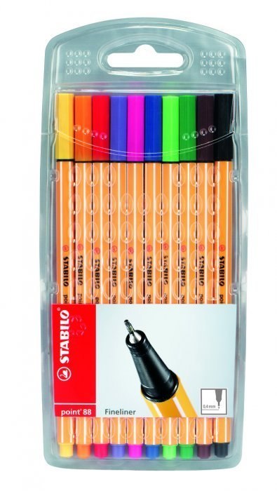 Cienkopis STABILO point 8810 0.4mm zestaw 10szt. w plastikowym etui Stabilo Cienkopis STABILO point 8810 0.4mm zestaw 10szt. w plastikowym etui Stabilo