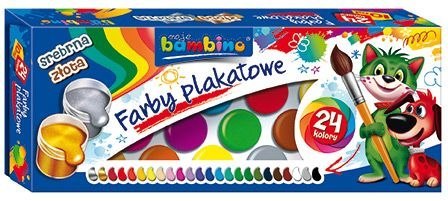 Farby plakatowe 24kol 10ml.STANDARD St.Majewski Bambino Farby plakatowe 24kol 10ml.STANDARD St.Majewski Bambino