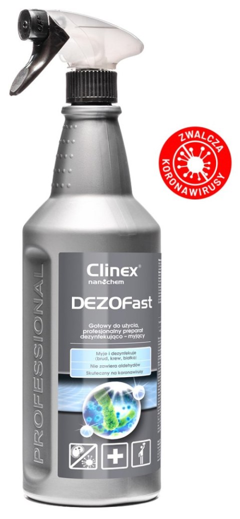 CLINEX Płyn do dezynfekcji powierzchni Dezofast 1L 77014 bezaldehydowy Clinex CLINEX Płyn do dezynfekcji powierzchni Dezofast 1L 77014 bezaldehydowy Clinex