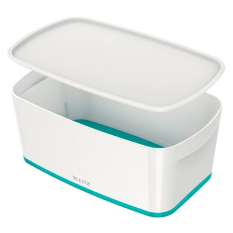 Pojemnik_ MyBox mały z pokrywką, biało-turkusowy 52291051 Leitz Pojemnik_ MyBox mały z pokrywką, biało-turkusowy 52291051 Leitz