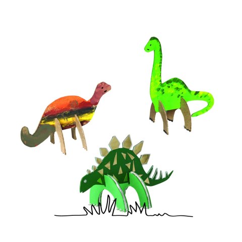 Zestaw kształtów tekturowych 3D, DINO, 6 szt, 15, 12 cm, Happy Color HA 4513 1512-DN6 Happy Color Zestaw kształtów tekturowych 3D, DINO, 6 szt, 15, 12 cm, Happy Color HA 4513 1512-DN6 Happy Color