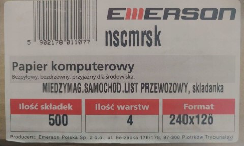 Druk CMR międzynarodowy składanka 500skł. warstw 4 NSCMRSK EMERSON Emerson Druk CMR międzynarodowy składanka 500skł. warstw 4 NSCMRSK EMERSON Emerson