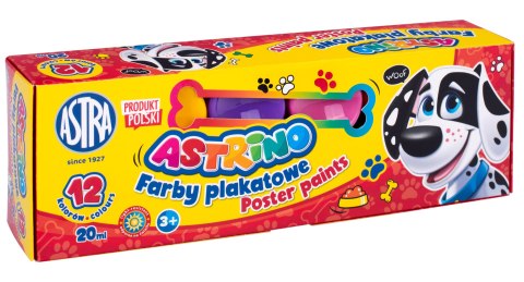 Farby plakatowe Astrino 12 kolorów - 20 ml ASTRA, 301221004 Astra Farby plakatowe Astrino 12 kolorów - 20 ml ASTRA, 301221004 Astra
