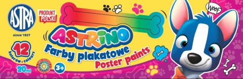 Farby plakatowe Astrino 12 kolorów - 20 ml ASTRA, 301221004 Astra Farby plakatowe Astrino 12 kolorów - 20 ml ASTRA, 301221004 Astra