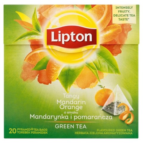 Herbata LIPTON PIRAMID GREEN TEA 20t zielona mandarynka pomarańcza Lipton Herbata LIPTON PIRAMID GREEN TEA 20t zielona mandarynka pomarańcza Lipton