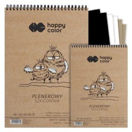Szkicownik na spirali PLENEROWY A5, 70 ark, 3 kolory, 80/90g, Happy Color HA 3808 1520-P70 Happy Color