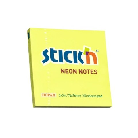 Bloczek STICKN 76x76mm żółty neonowy 100k 21133 STICKN StickN Bloczek STICKN 76x76mm żółty neonowy 100k 21133 STICKN StickN