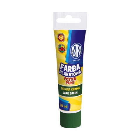 Farba plakatowa Astra tuba 30 ml - ciemna zieleń, 83110906 Astra Farba plakatowa Astra tuba 30 ml - ciemna zieleń, 83110906 Astra
