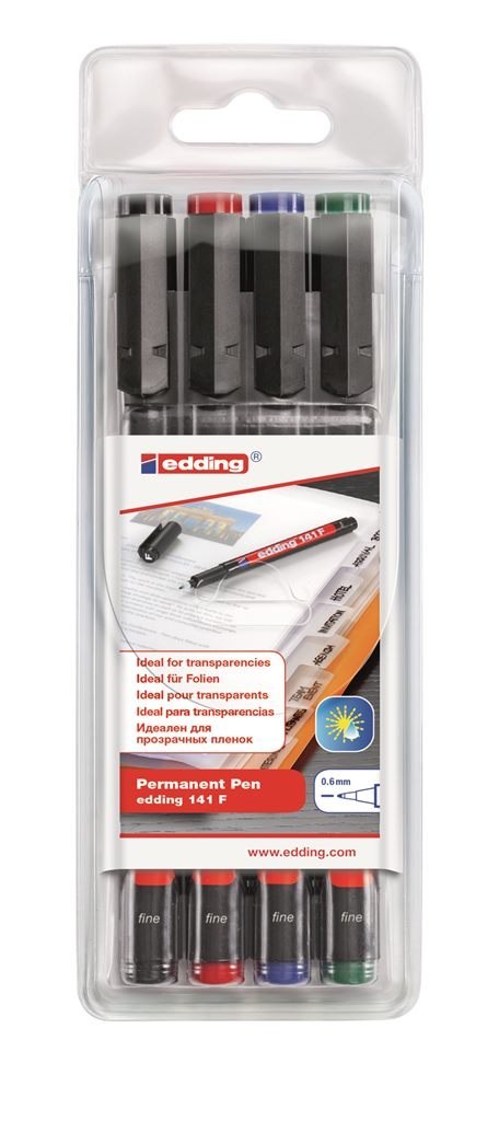 Foliopis 0.6 141 F 4szt.EDDING końcówka okrągła Edding
