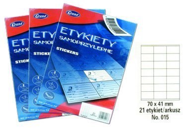 Etykiety samoprzylepne 70x41 mm GRAND 150-1042 No. 015 (100ark) Grand