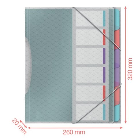 Teczka segregująca Esselte ColourBreeze, z 6przekładkami 626255 Esselte Teczka segregująca Esselte ColourBreeze, z 6przekładkami 626255 Esselte