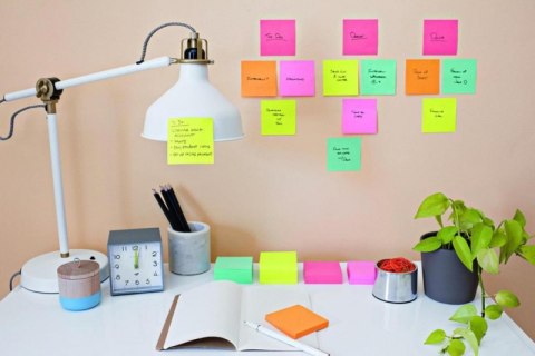 Bloczek samoprzylepny POST-IT_ Super sticky, (654-6SS-MIA), 76x76mm, 6x90 kart., paleta Miami Post-It 3M