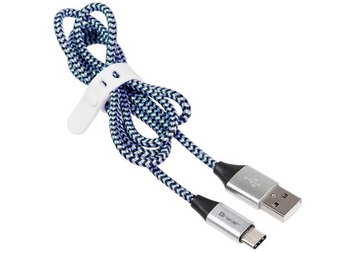 Kabel USB 2.0 TYPE-C A MALE 1m czarno-niebieski TRACER TRAKBK46266 Tracer Kabel USB 2.0 TYPE-C A MALE 1m czarno-niebieski TRACER TRAKBK46266 Tracer