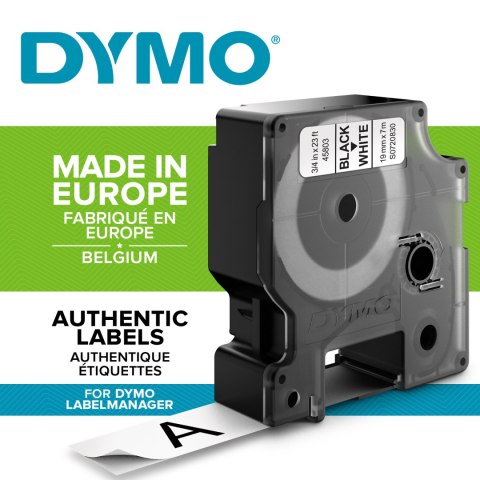 Taśma DYMO D1 - 19 mm x 7 m, czarny / biały S0720830 do drukarek etykiet Dymo Taśma DYMO D1 - 19 mm x 7 m, czarny / biały S0720830 do drukarek etykiet Dymo