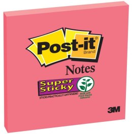 Bloczek samoprzylepny POST-IT_ Super Sticky (654-6SS-PO), 76x76mm, 1x90 kartek, różowy Post-It 3M