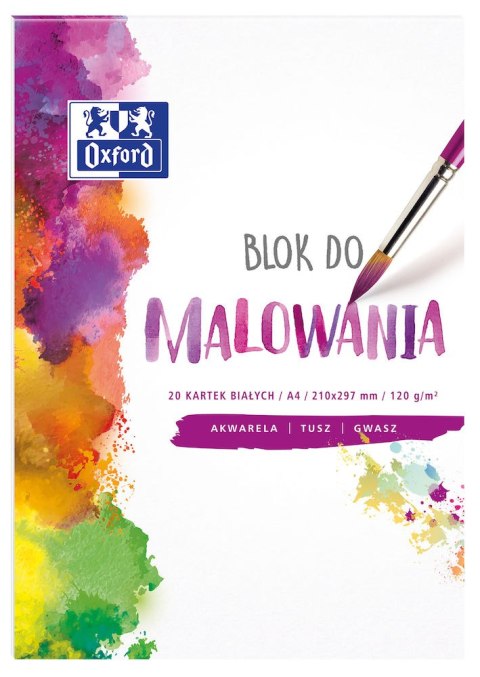Blok do malowania OXFORD A4 20k 120G biały 400093194 Oxford Blok do malowania OXFORD A4 20k 120G biały 400093194 Oxford