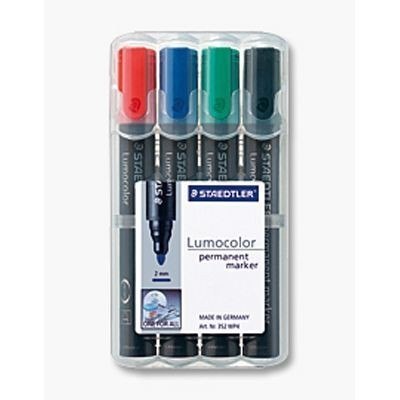 Marker Lumocolor, wodoodporny, okrągły, 4 kol. (2, 3, 5, 9) w etui box, Staedtler S 352 WP4 Staedtler Marker Lumocolor, wodoodporny, okrągły, 4 kol. (2, 3, 5, 9) w etui box, Staedtler S 352 WP4 Staedtler
