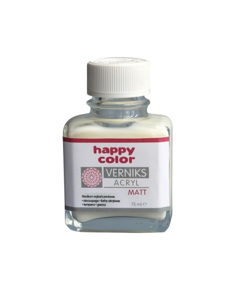 Werniks akrylowy MATT, 75 ml, przezroczysty, Happy Color HA 7380 0075-MA Happy Color