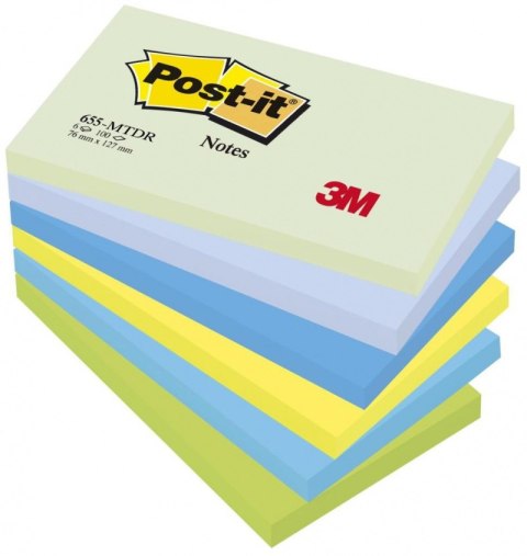 Bloczek samoprzylepny POST-IT_ (655-MTDR), 127x76mm, 6x100 kart., paleta marzycielska Post-It 3M