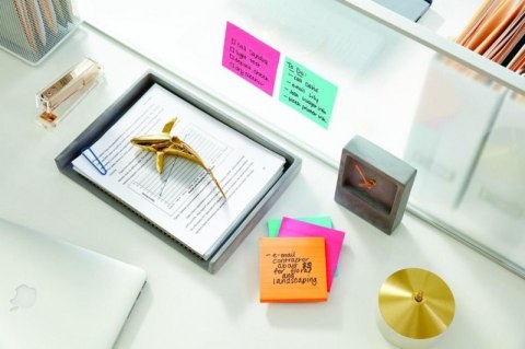 Bloczek samoprzylepny POST-IT_ Super Sticky w linie (675 - 6SSUC), 100x100mm, 6x90 kart., żółty Post-It 3M