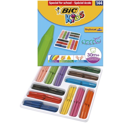 Kredki świecowe BIC Kids Plastidecor Triangle Zestaw 144szt, 8878331 Bic Kredki świecowe BIC Kids Plastidecor Triangle Zestaw 144szt, 8878331 Bic