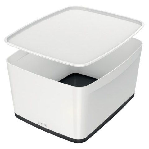 Pojemnik_ MyBox duży z pokrywką, biało-czarny 52161095 Leitz Pojemnik_ MyBox duży z pokrywką, biało-czarny 52161095 Leitz