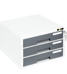 Szafka na dokumenty YELLOW ONE YL-SP03 plastikowa - 3 szufl. + zamek, szary 120-1890 Yellow One