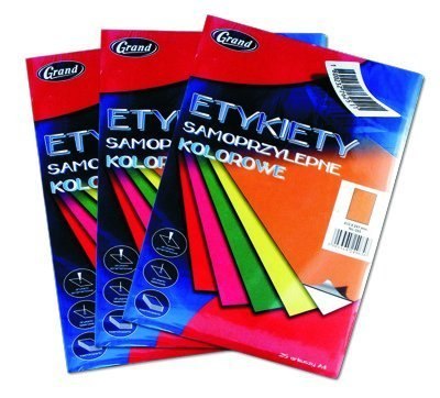 Etykiety samoprzylepne kolorowe A4, zielony, 25 arkuszy GRAND 150-1064 Grand Etykiety samoprzylepne kolorowe A4, zielony, 25 arkuszy GRAND 150-1064 Grand