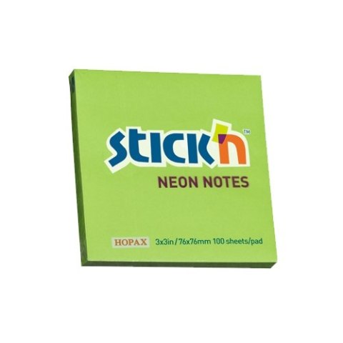 Bloczek STICKN 76x76mm zielony neonowy 100k 21167 STICKN StickN Bloczek STICKN 76x76mm zielony neonowy 100k 21167 STICKN StickN