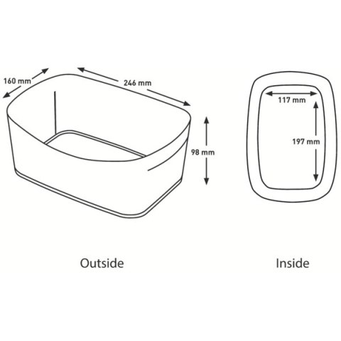MyBox Pojemnik bez pokrywki, biało-turkusowy 52571051 Leitz MyBox Pojemnik bez pokrywki, biało-turkusowy 52571051 Leitz