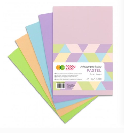 Arkusze piankowe PASTEL, A4, 5 ark, 5 kolorów, Happy Color HA 7130 2030-PAS Happy Color Arkusze piankowe PASTEL, A4, 5 ark, 5 kolorów, Happy Color HA 7130 2030-PAS Happy Color