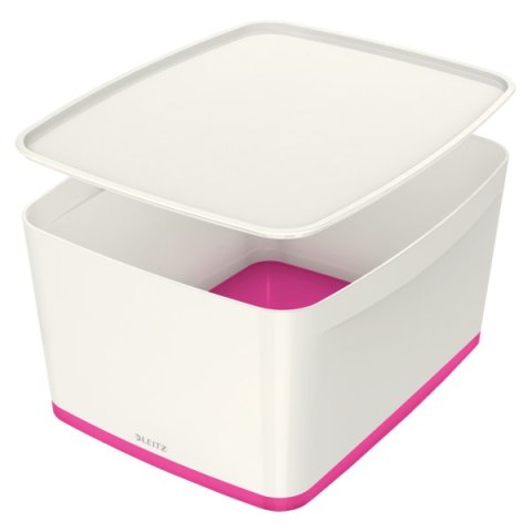 Pojemnik MyBOX duży z pokrywką biało-różowy LEITZ 52161023 Leitz Pojemnik MyBOX duży z pokrywką biało-różowy LEITZ 52161023 Leitz