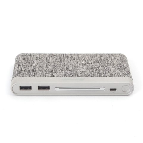 Powerbank, przenośna ładowarka Platinet Fabric Braided 10000 mAh jasnoszary PMPB10FG Platinet Powerbank, przenośna ładowarka Platinet Fabric Braided 10000 mAh jasnoszary PMPB10FG Platinet