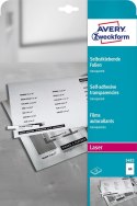 Przezroczyste folie samoprzylepne 3482 A4, 25ark powlekane, grubość 0,14 mm, Avery Zweckform Avery Zweckform